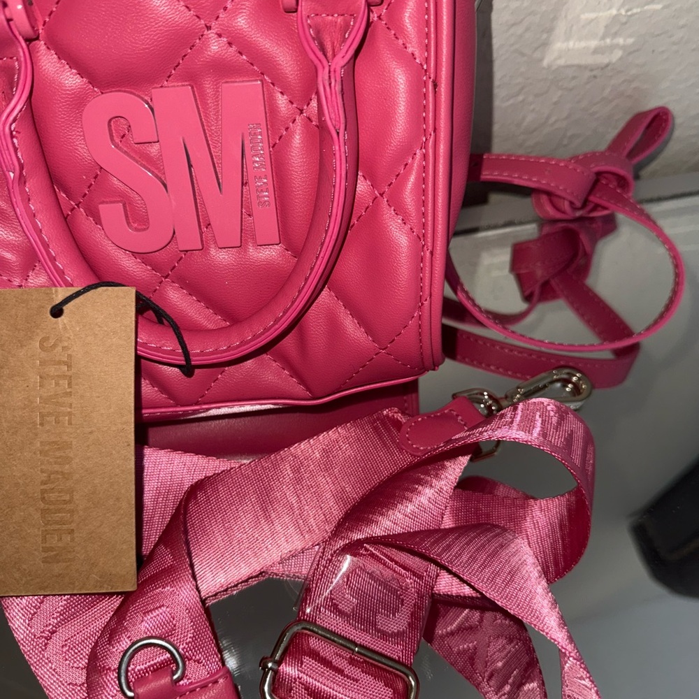 Steve Madden Fuchsia Quilted Mini Bag